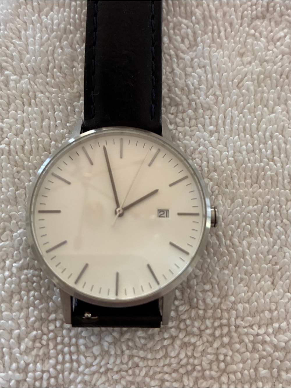 Linjer Classic Minimal Men’s Watch - Black Strap, White Dial